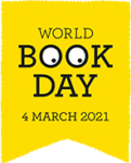 World Book Day logo - a bookmark with eyes in the letter Os