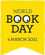 World Book Day logo - a bookmark with eyes in the letter Os